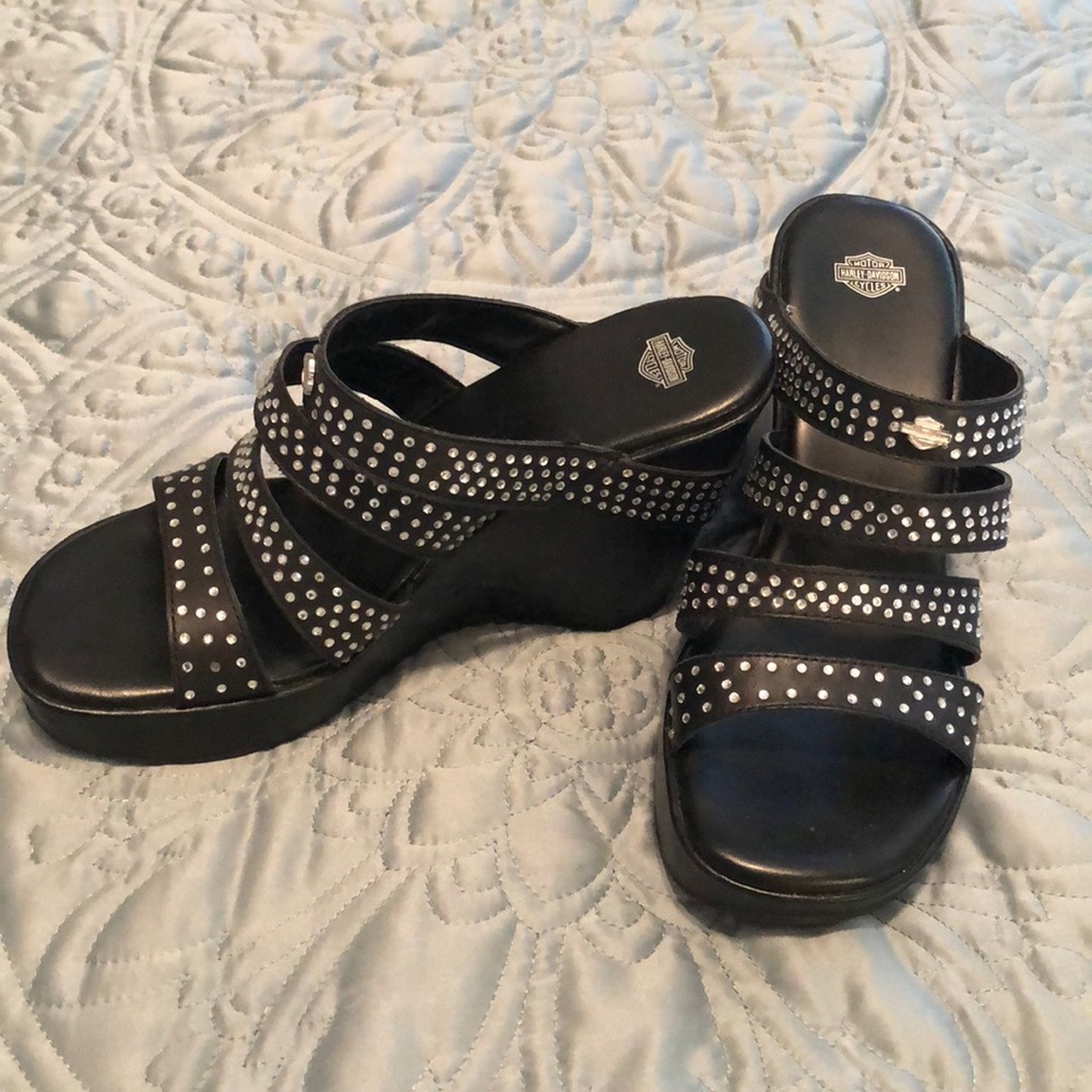 Harley Davidson rhinestone platform shoes